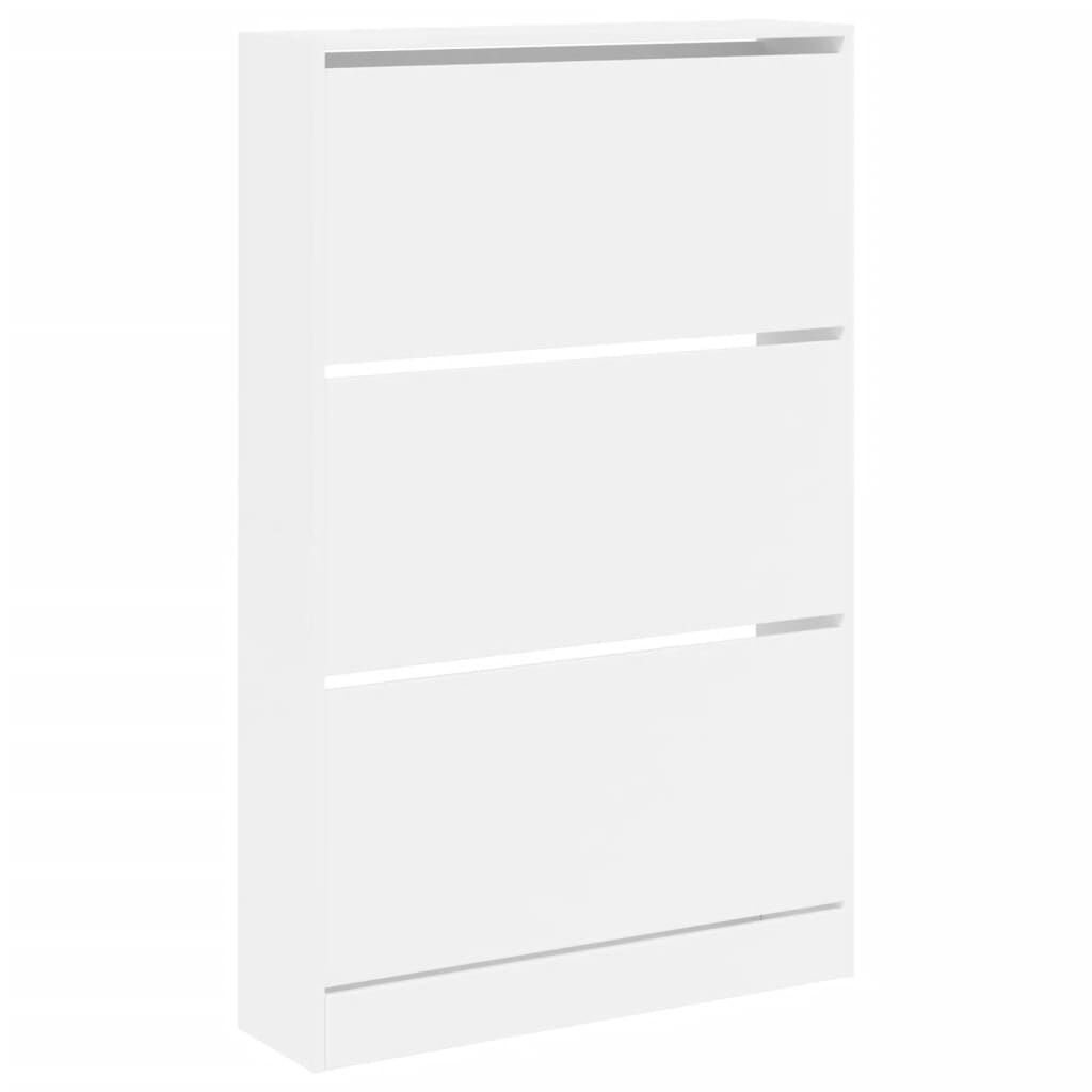 vidaXL Παπουτσοθήκη Λευκή 80x21x125,5 εκ. από Επεξεργασμένο Ξύλο