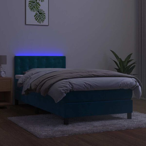 vidaXL &Kappa;&rho;&epsilon;&beta;ά&tau;&iota; Boxspring &mu;&epsilon; &Sigma;&tau;&rho;ώ&mu;&alpha; & LED &Sigma;&kappa;. &Mu;&pi;&lambda;&epsilon; 80x200 &epsilon;&kappa;. &Beta;&epsilon;&lambda;&omicron;ύ&delta;&iota;&nu;&omicron;