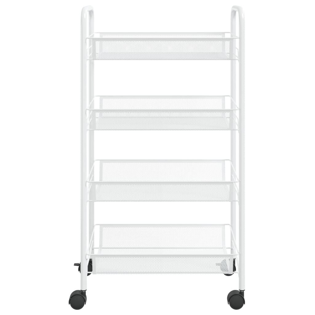 vidaXL Τρόλεϊ Κουζίνας 4 Επιπέδων Λευκό 46 x 26 x 85 εκ. Σιδερένιο