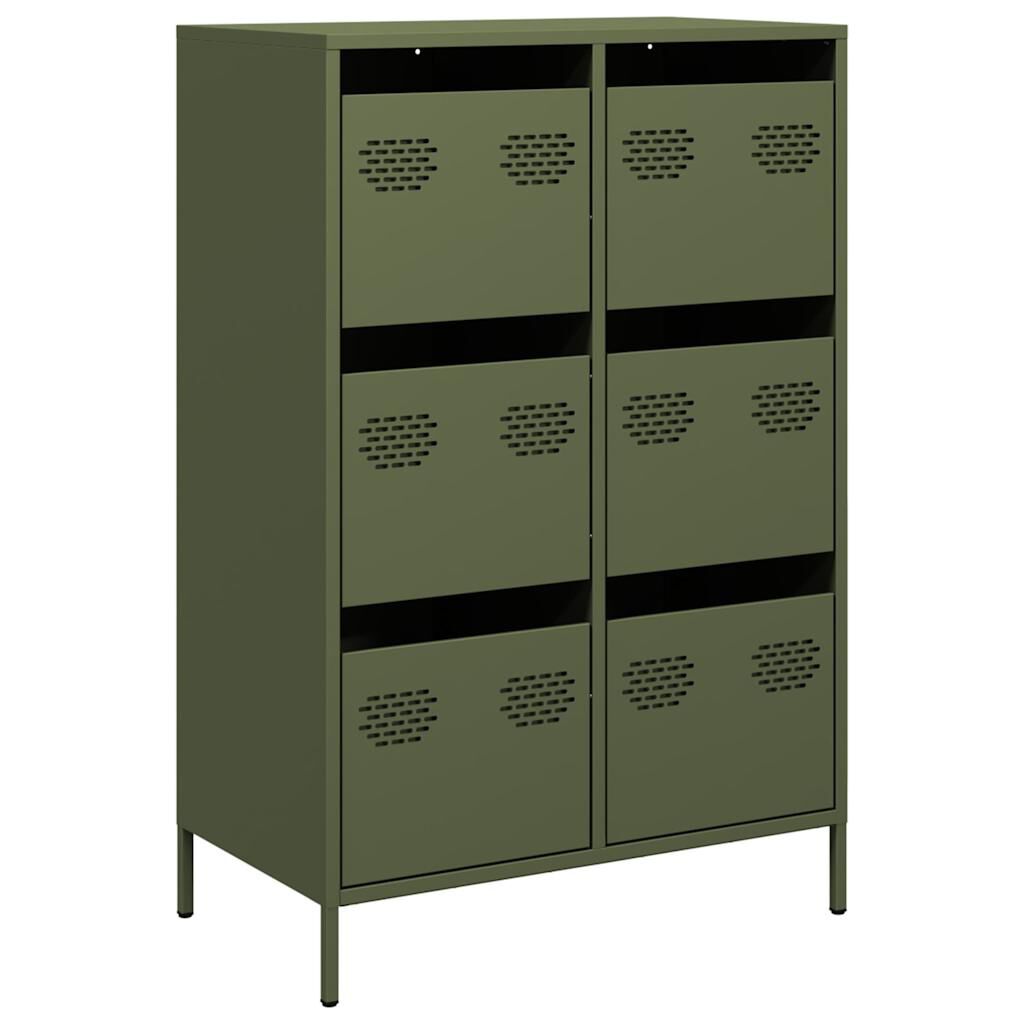 vidaXL Ντουλάπι Πράσινο Λαδί 68x39x101,5 εκ. από Ατσάλι