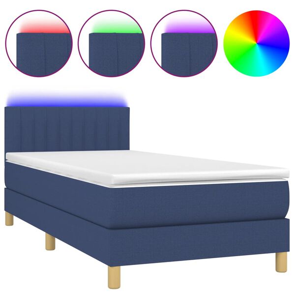 vidaXL &Kappa;&rho;&epsilon;&beta;ά&tau;&iota; Boxspring &mu;&epsilon; &Sigma;&tau;&rho;ώ&mu;&alpha; & LED &Mu;&pi;&lambda;&epsilon; 80x200 &epsilon;&kappa;. &Upsilon;&phi;&alpha;&sigma;&mu;ά&tau;&iota;&nu;&omicron;