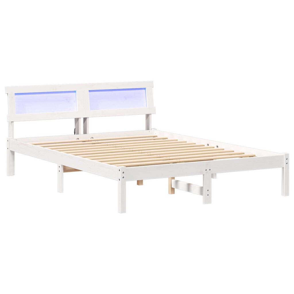 vidaXL Σκελετός Κρεβατιού Λευκό 120 x 200 cm Συμπαγές ξύλο πεύκου