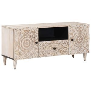 vidaXL &Nu;&tau;&omicron;&upsilon;&lambda;ά&pi;&iota; TV &Lambda;&epsilon;&upsilon;&kappa;ό 105 x 33,5 x 46 &epsilon;&kappa;. &Sigma;&tau;&epsilon;&rho;&epsilon;ό &xi;ύ&lambda;&omicron; &mu;ά&nu;&gamma;&kappa;&omicron;