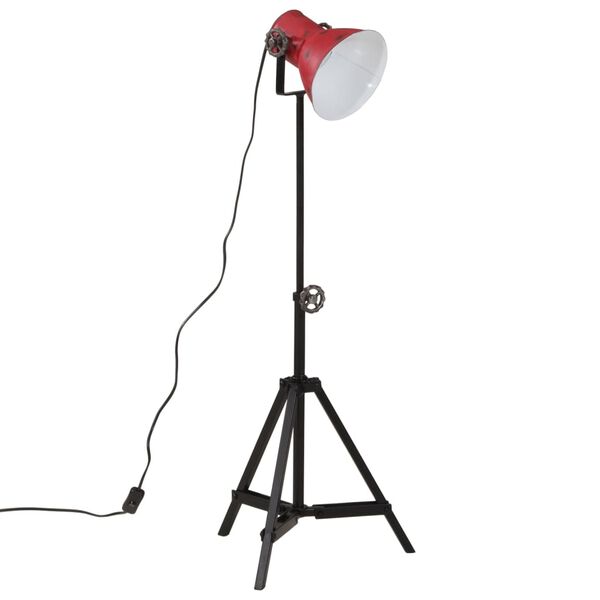 vidaXL Φωτιστικό Δαπέδου 25 W Αντικέ Κόκκινο 35x35x65/95 εκ. Ε27