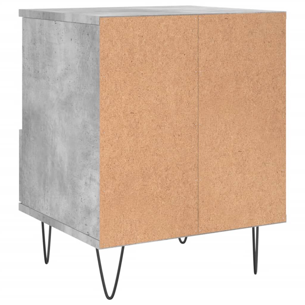 vidaXL Κομοδίνα 2 τεμ. Γκρι Σκυροδέματος 40x35x50 εκ. Επεξεργ. Ξύλο