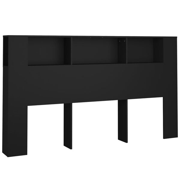 vidaXL Κεφαλάρι Με Αποθηκευτικό Χώρο Μαύρο 180 x 18,5 x 104,5 εκ.