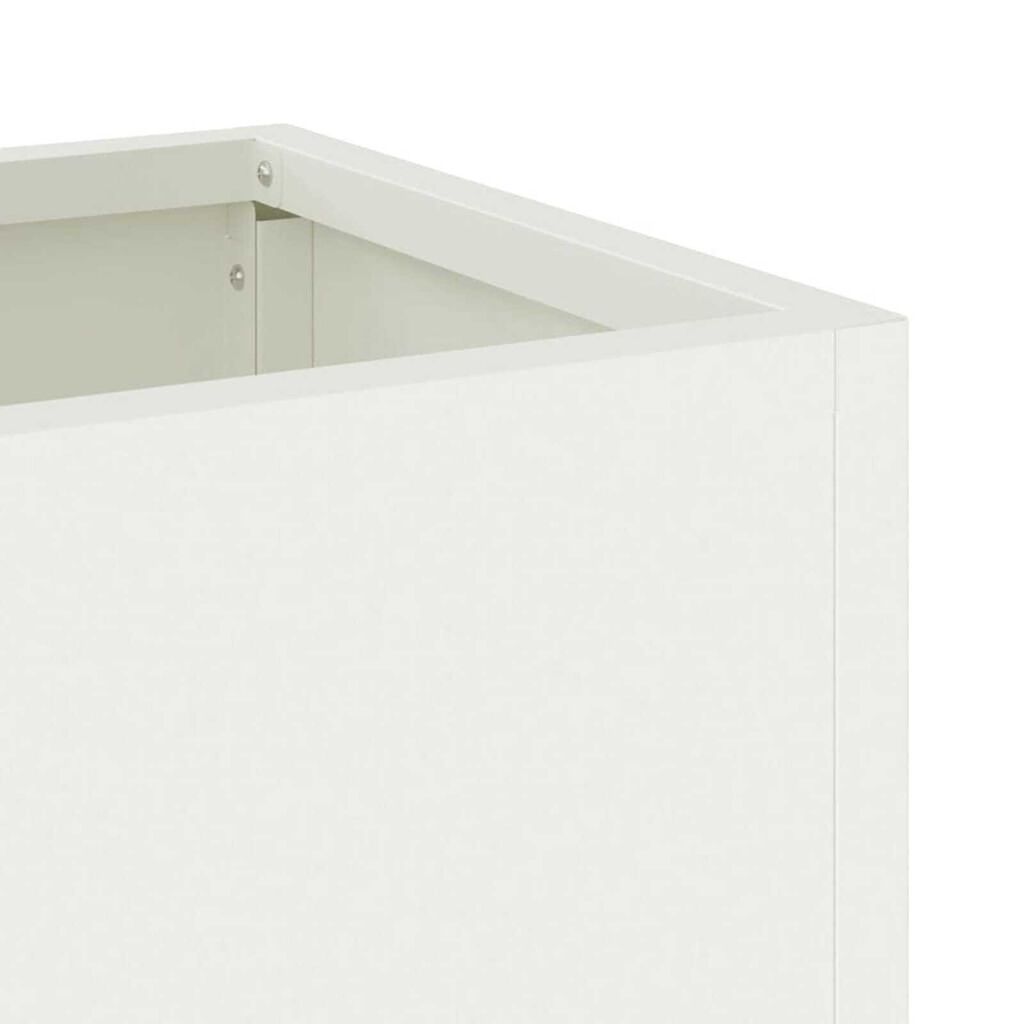 vidaXL Υψωμένη Γλάστρα Κήπου Λευκό 100 x 26 x 82 εκ Ατσάλι