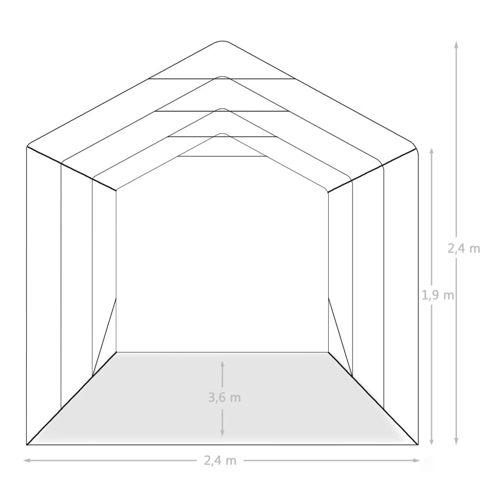 vidaXL Κιόσκι Γκαράζ Πράσινο 2,4 x 3,6 μ. από PVC