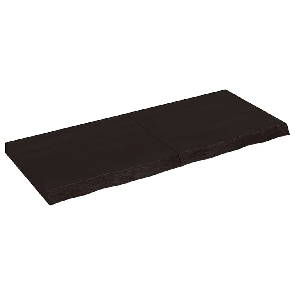 vidaXL Ράφι Τοίχου Σκούρο Καφέ 120x50x(2-6) εκ. Επεξ. Μασίφ Ξύλο Δρυός