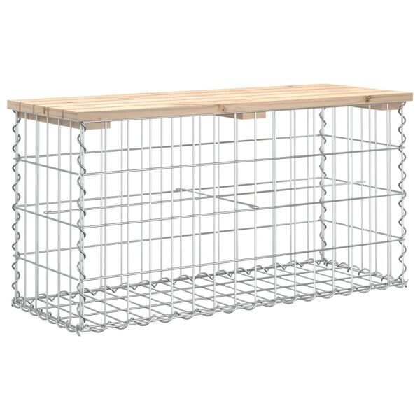 vidaXL Παγκάκι Κήπου Συρματοκιβώτιο 83x31,5x42 εκ. Μασίφ Ξύλο Πεύκου