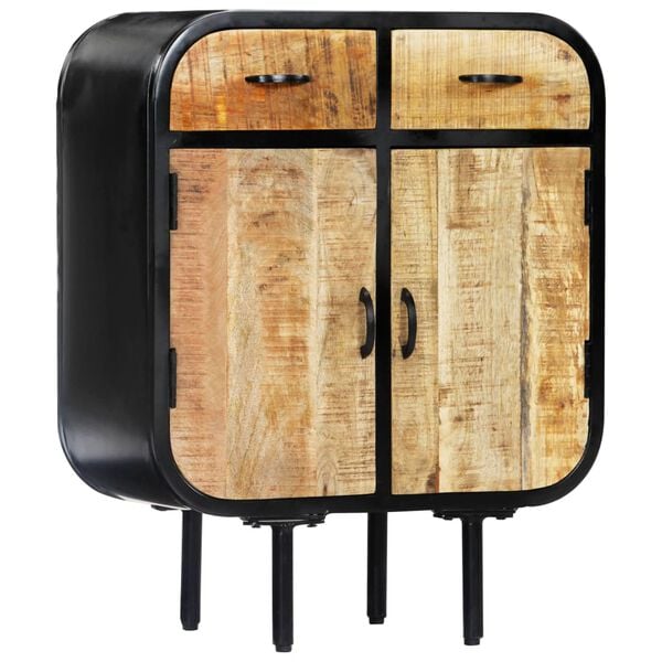 vidaXL Μπουφές Ψηλός 60 x 30 x 75 εκ. Μασίφ Ξύλο Μάνγκο/Σίδηρος