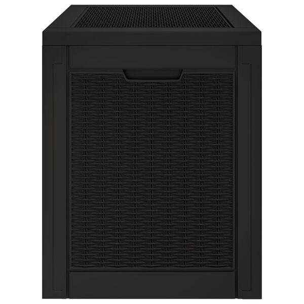 vidaXL Μπαούλο Αποθήκευσης Κήπου Μαύρο 55,5x43x53 εκ. Πολυπροπυλένιο