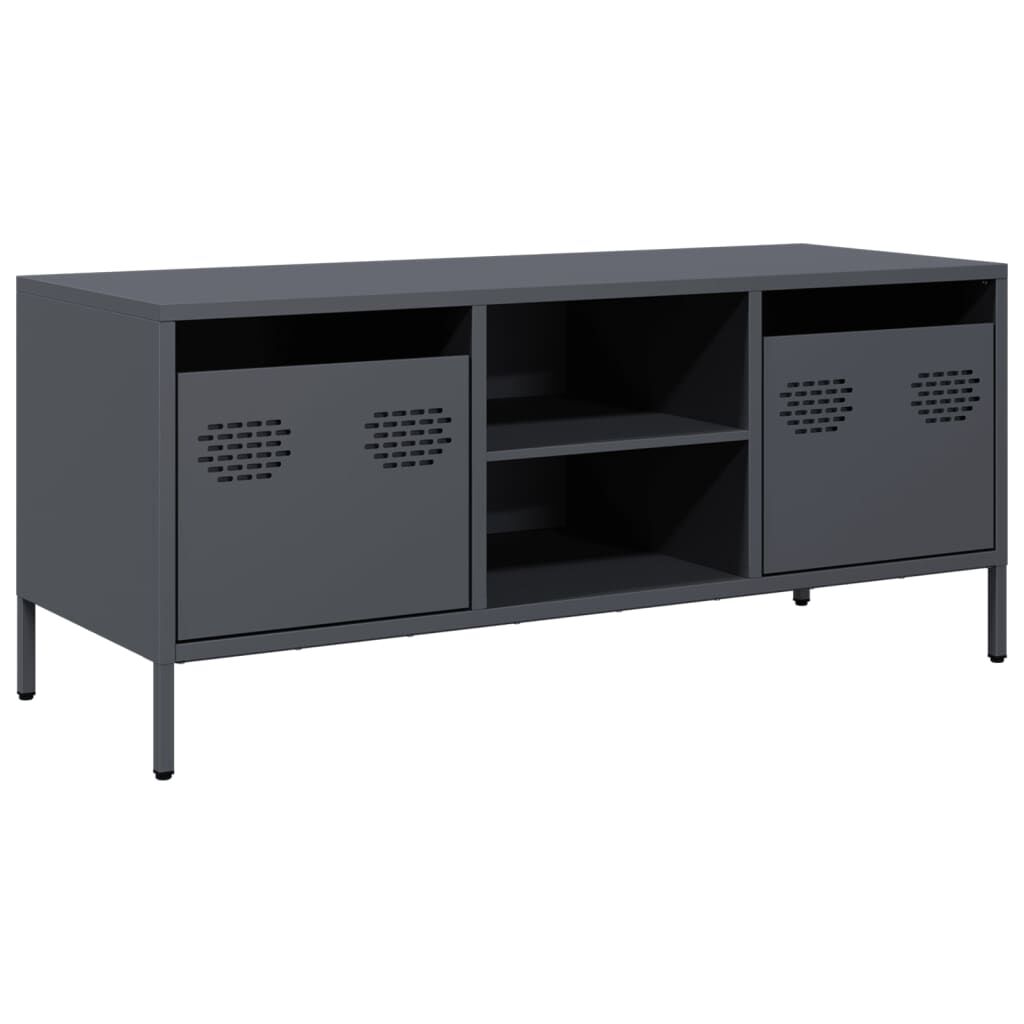 vidaXL Έπιπλο Τηλεόρασης Ανθρακί 101,5x39x43,5εκ. Ατσάλι Ψυχρής Έλασης