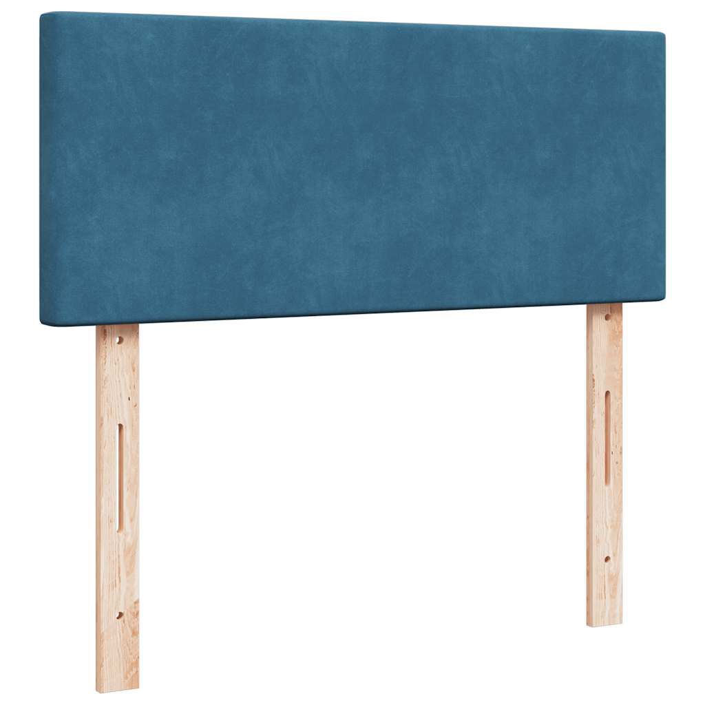 vidaXL Κρεβάτι Boxspring με Στρώμα Μπλε 120x190 εκ. Βελούδινο