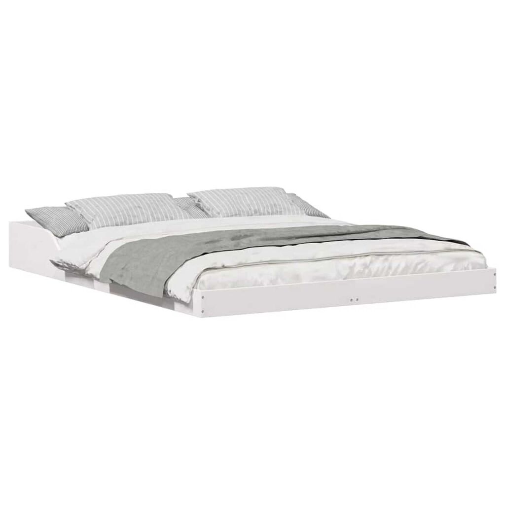 vidaXL Σκελετός Κρεβατιού Λευκό 140 x 210 cm Μασίφ ξύλο πεύκου