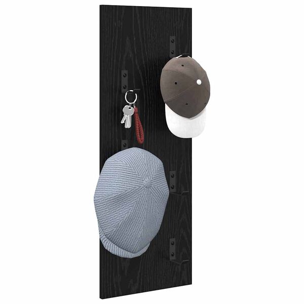 vidaXL Τοίχου Κρεμάστρα Επιτοίχιο Μαύρη δρυς 30 x 1.5 x 80 εκ.