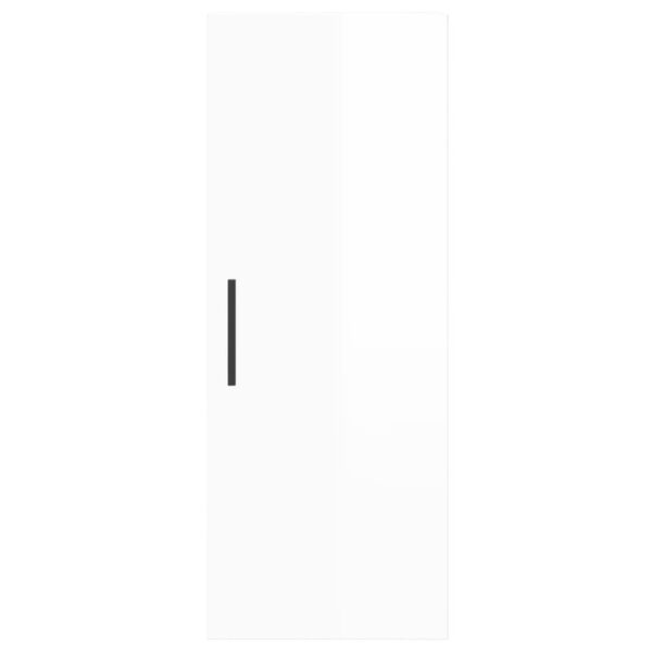 vidaXL Ντουλάπι Γυαλ. Λευκό 34,5 x 34 x 180 εκ. από Επεξεργασμένο Ξύλο