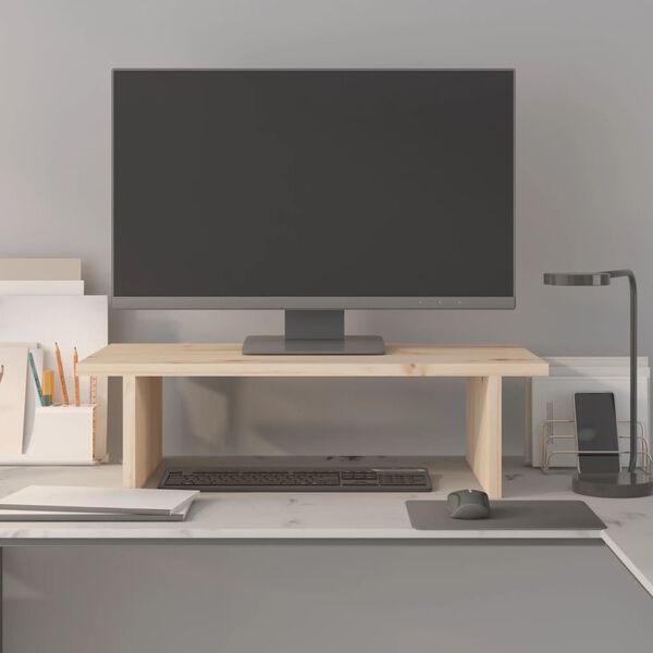 vidaXL Βάση Οθόνης 50 x 27 x 15 εκ. από Μασίφ Ξύλο Πεύκου
