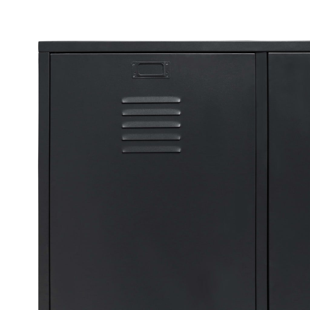 vidaXL Ντουλάπα με Βιομηχανικό Στιλ Μαύρη 90 x 40 x 180 εκ. Μεταλλική