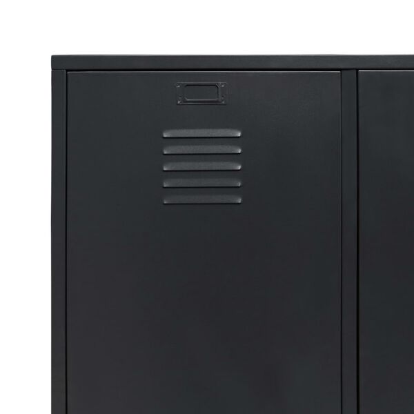 vidaXL Ντουλάπα με Βιομηχανικό Στιλ Μαύρη 90 x 40 x 180 εκ. Μεταλλική