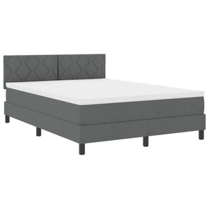 vidaXL Κρεβάτι box spring με στρώμα Σκούρο γκρι 140 x 200 cm ύφασμα