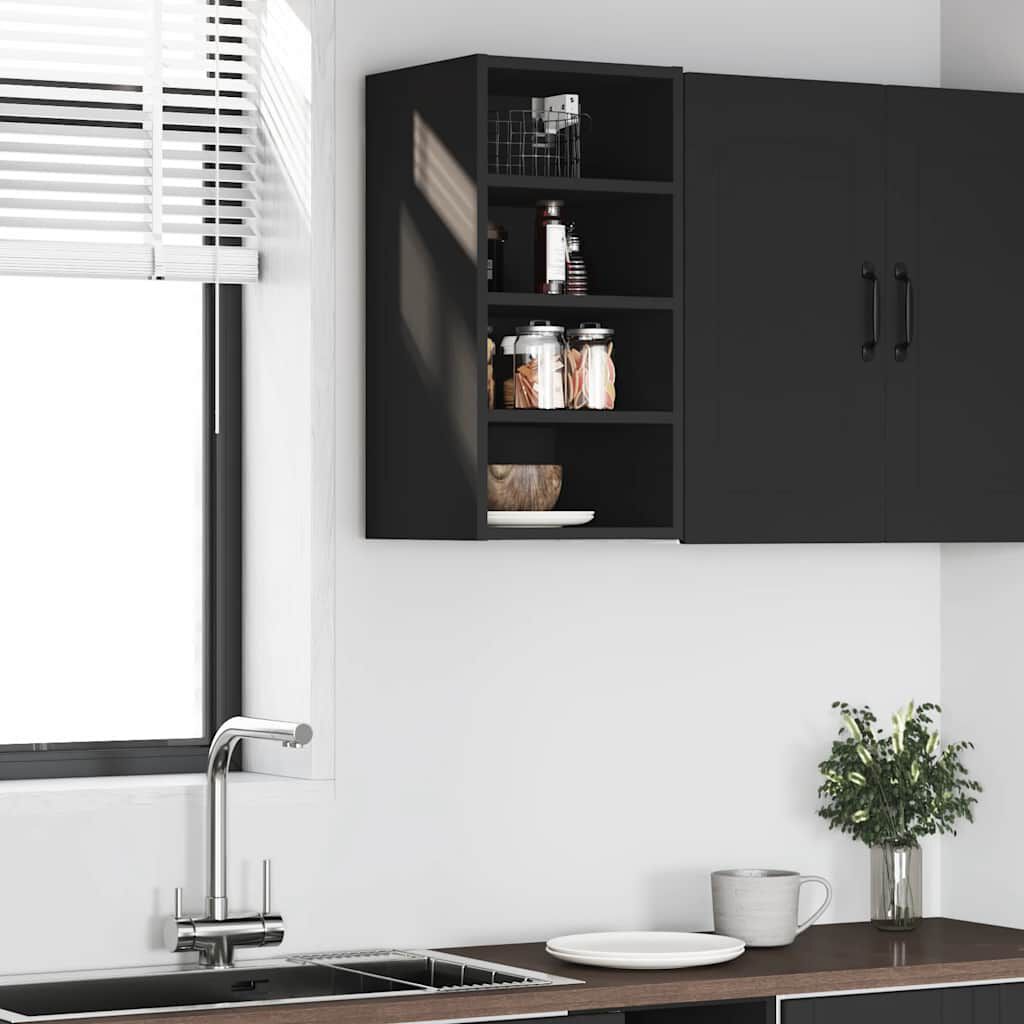 vidaXL κρεμαστό ντουλάπι Riga Μαύρο 30x29,5x60 cm Ξύλινη κατασκευή