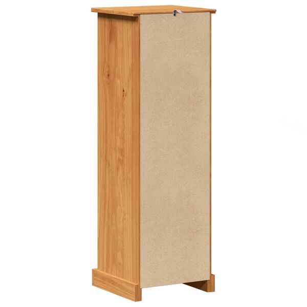 vidaXL Ντουλάπι Μπάνιου καφέ μελί 37 x 34 x 110 εκ Μασίφ ξύλο πεύκου