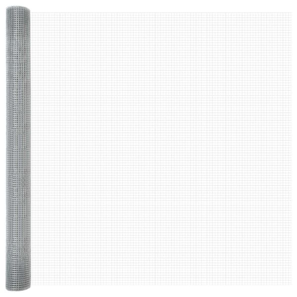 vidaXL Φράχτης με Στήλες. Ασημί 1.6 x 10 m Ατσάλι