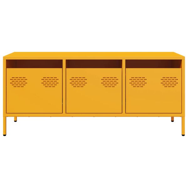 vidaXL Έπιπλο Τηλεόρασης Μουσταρδί 101,5x39x43,5 Ατσάλι Ψυχρής Έλασης
