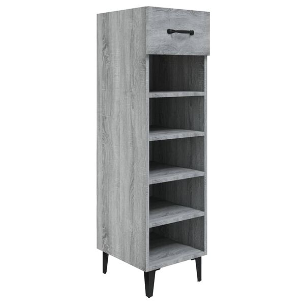 vidaXL Παπουτσοθήκη Γκρι Sonoma 30x35x105 εκ. από Επεξεργασμένο Ξύλο