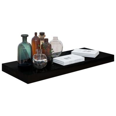 vidaXL Ράφι Τοίχου Γυαλιστερό Μαύρο 60 x 23,5 x 3,8 εκ. MDF