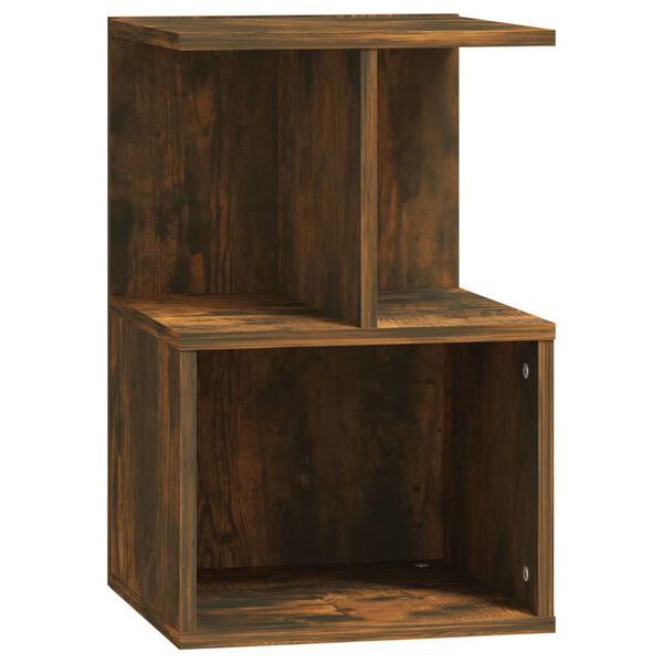 vidaXL Κομοδίνο Καπνιστή Δρυς 35 x 35 x 55 εκ. από Επεξεργασμένο Ξύλο