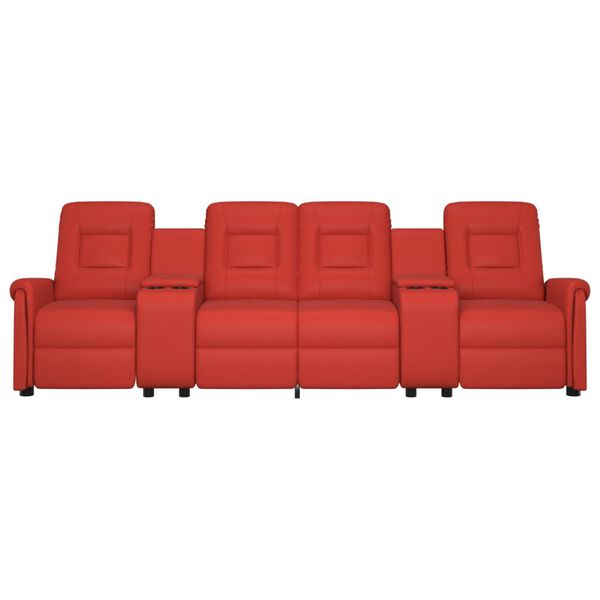 vidaXL Πολυθρόνα Μασάζ Τετραθέσια με Ποτηροθήκη Ανακλινόμενη Μπορντό