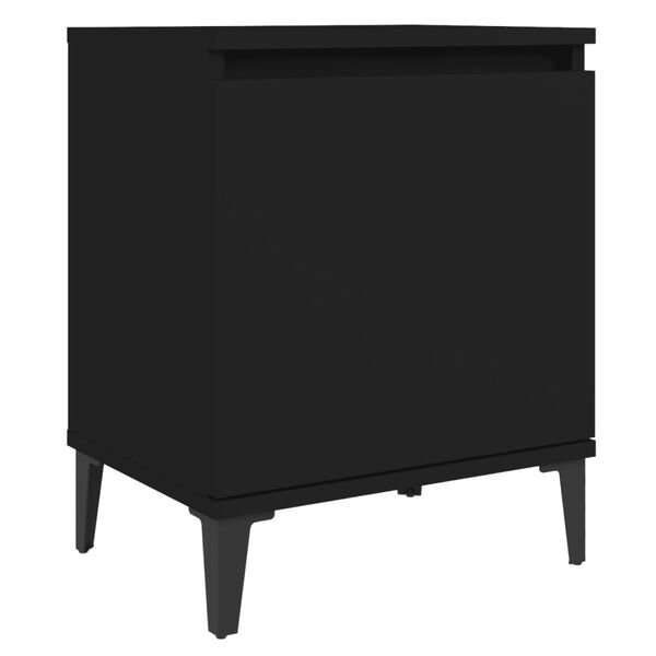 vidaXL Κομοδίνα Μαύρα 40 x 30 x 50 εκ. με Μεταλλικά Πόδια
