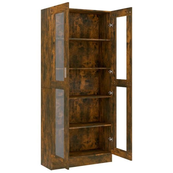 vidaXL Βιτρίνα Καπνιστή Δρυς 82,5x30,5x185,5 εκ. Επεξεργασμένο Ξύλο