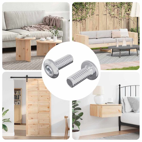 vidaXL &Beta;ί&delta;&alpha; &mu;&epsilon; &kappa;&lambda;&epsilon;&iota;&delta;ί &kappa;&epsilon;&phi;&alpha;&lambda;ή&sigmaf; 2 pcs &Alpha;&sigma;&eta;&mu;ί M6 x 15 mm &Alpha;&tau;&sigma;ά&lambda;&iota;