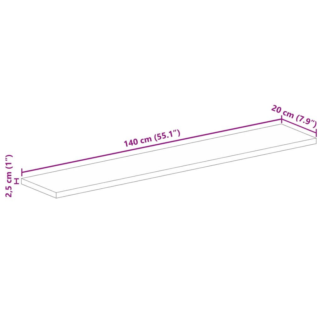 vidaXL Επιφάνεια Τραπεζιού Ορθογώνια 140x20x2,5 εκ. Μασίφ Ξύλο Ακακίας