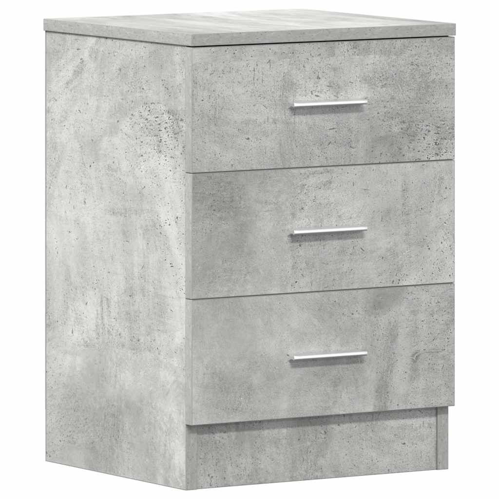 vidaXL Κομοδίνα 2 τεμ. Γκρι Σκυροδέματος 38x35x56 εκ. από Επεξ. Ξύλο