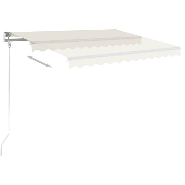 vidaXL Τέντα Αυτόματη με LED & Αισθητήρα Ανέμου Κρεμ 300 x 250 εκ.