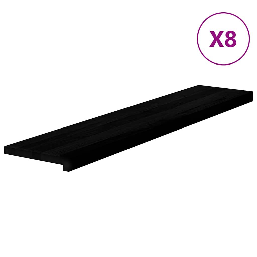 vidaXL Πατάκια Σκάλας 8 τεμ. Σκούρο Καφέ 120x30x2 cm Ξύλο Δρυός