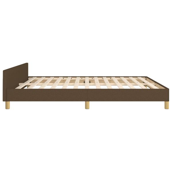 vidaXL Πλαίσιο Κρεβατιού με Κεφαλάρι Σκ. Καφέ 180x200 εκ. Υφασμάτινο