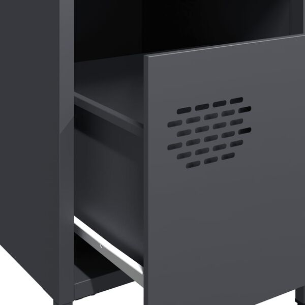 vidaXL Κομοδίνα 2 τεμ. Ανθρακί 35x39x43,5 εκ. από Χάλυβα