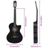 vidaXL Κιθάρα Western Classical Cutaway Μαύρη με Ισοσταθμιτή 6 Χορδές
