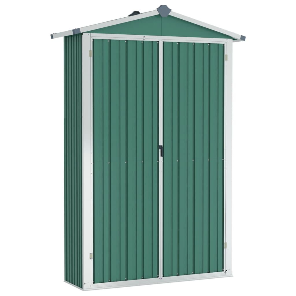vidaXL Αποθήκη Κήπου Πράσινη 116x45x175 εκ. από Γαλβανισμένο Ατσάλι