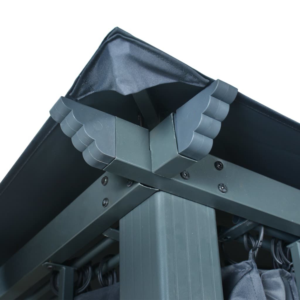 vidaXL Κιόσκι με Κουρτίνα Ανθρακί 400 x 300 εκ. Αλουμινίου