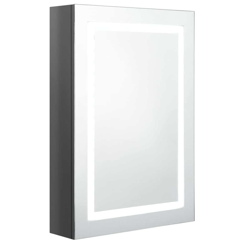 vidaXL Καθρέφτης Μπάνιου με Ντουλάπι & LED Λαμπερό Γκρι 50x13x70 εκ.