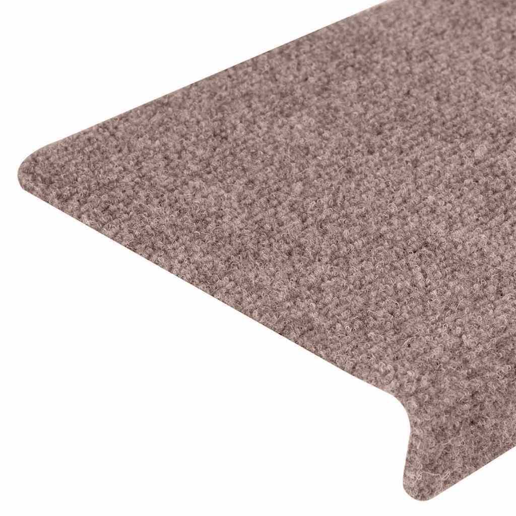 vidaXL Πατάκια Σκαλιών Αυτοκόλλητα 15 τεμ. 100x21x4 εκ. Κρεμ Ορθογώνια Άκρη