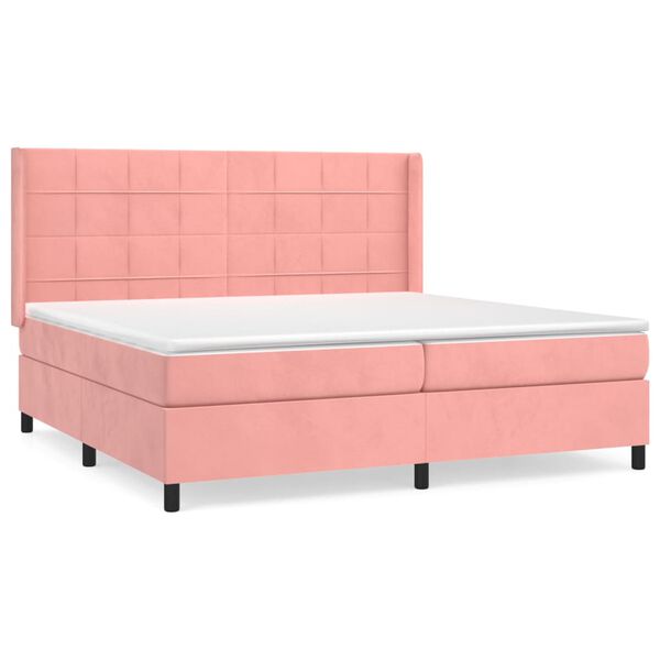 vidaXL &Kappa;&rho;&epsilon;&beta;ά&tau;&iota; Boxspring &mu;&epsilon; &Sigma;&tau;&rho;ώ&mu;&alpha; &Rho;&omicron;&zeta; 200x200 &epsilon;&kappa;. &Beta;&epsilon;&lambda;&omicron;ύ&delta;&iota;&nu;&omicron;