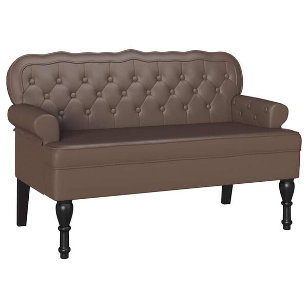vidaXL Καναπές Chesterfield Καφέ 119.5 x 64.5 x 75 εκ. Τεχνητό Δέρμα