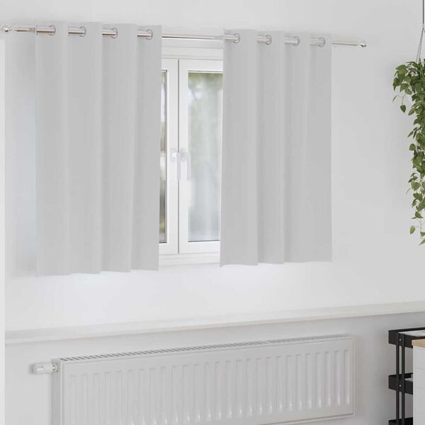 vidaXL Κουρτίνες με κουρτίνες 2 pcs Ανοιχτό Γκρι Πολυεστέρας
